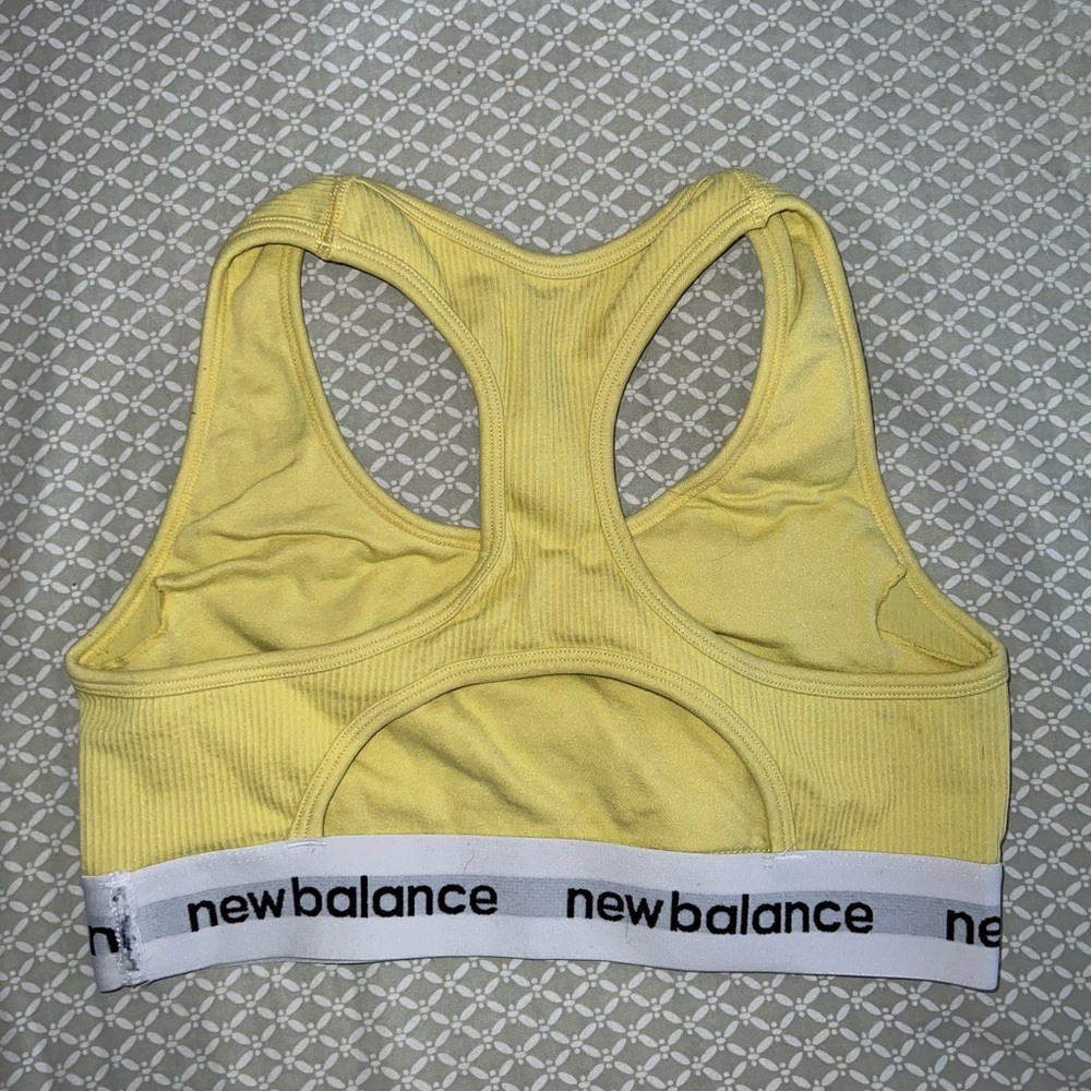 NEW BALANCE Yellow Sports Bra Size Medium